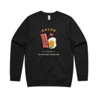 Bacon, You Are Truly Eggcellent - AS Colour Stencil Crew Black Sweatshirt Food Printed In Australia