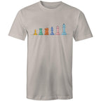 Chess - Mens T-Shirt Light Grey Mens T-shirt Chess Games Printed In Australia