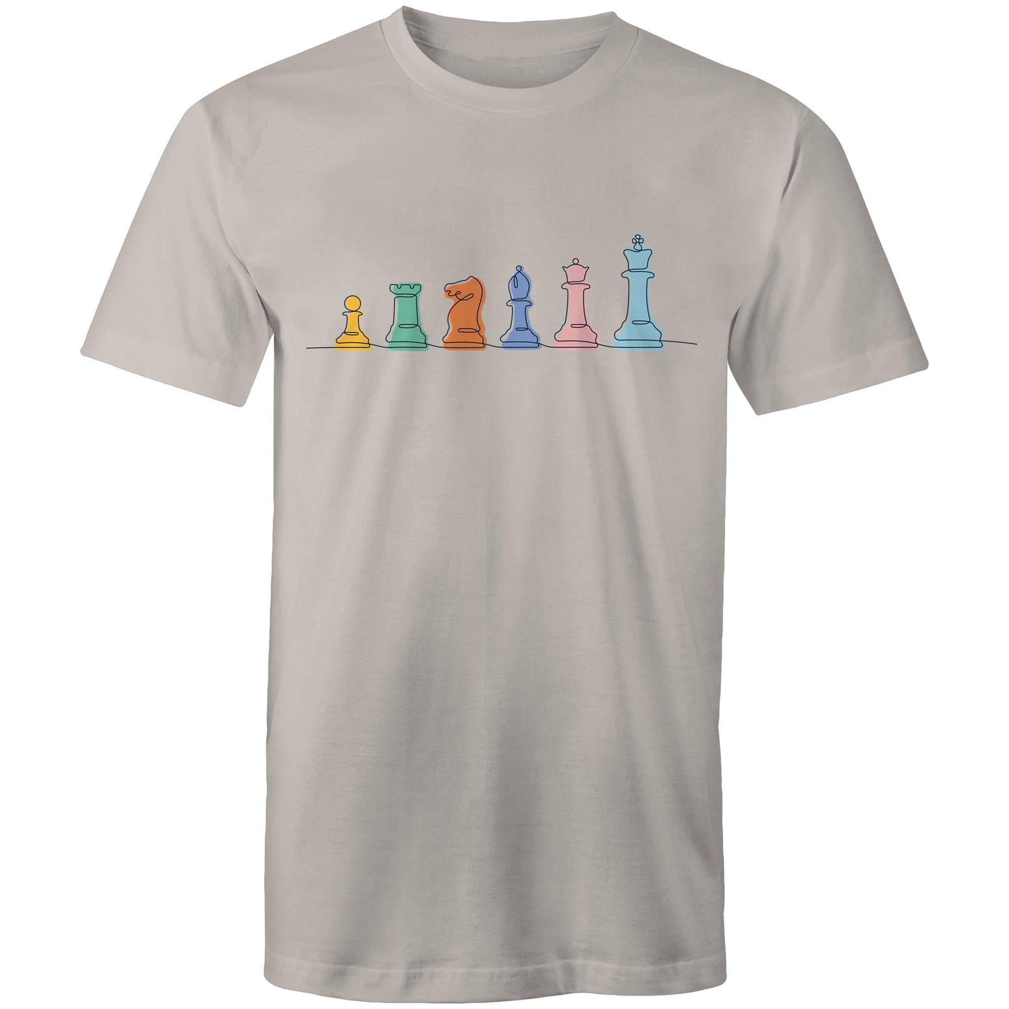 Chess - Mens T-Shirt Light Grey Mens T-shirt Chess Games Printed In Australia