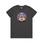 Coffee, Alien, UFO, Take Me To Your Brewer Women's AS Colour T-shirt Charcoal Womens T-shirt Coffee Printed In Australia Sci Fi