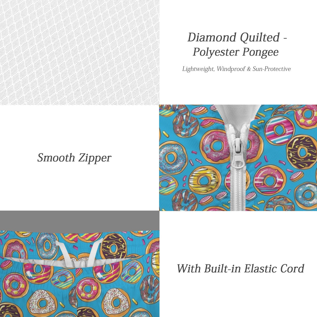 Doughnuts On Blue Men's Lightweight Sun Hoodie & Shorts Set Men's Lightweight Sun Hoodie & Shorts Food Printed Offshore