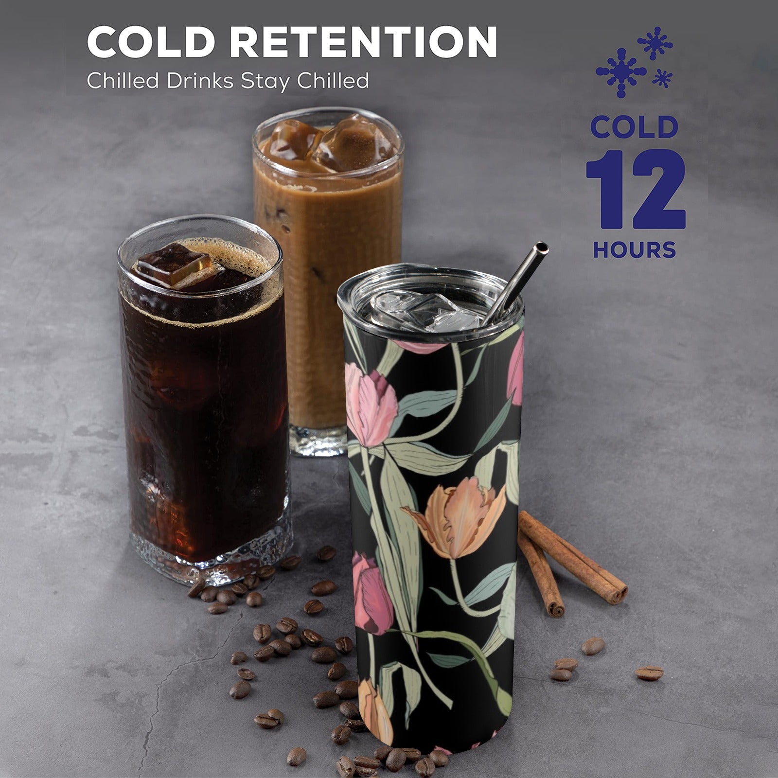 Tulips 20oz Tall Skinny Tumbler with Lid and Straw