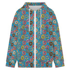 Doughnuts On Blue Women's Full-Zip Hoodie