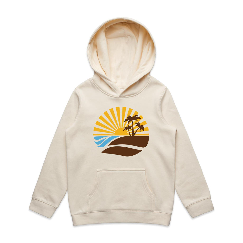 Vintage Surf - Kids Hoodie Ecru Kids Hoodie Printed In Australia
