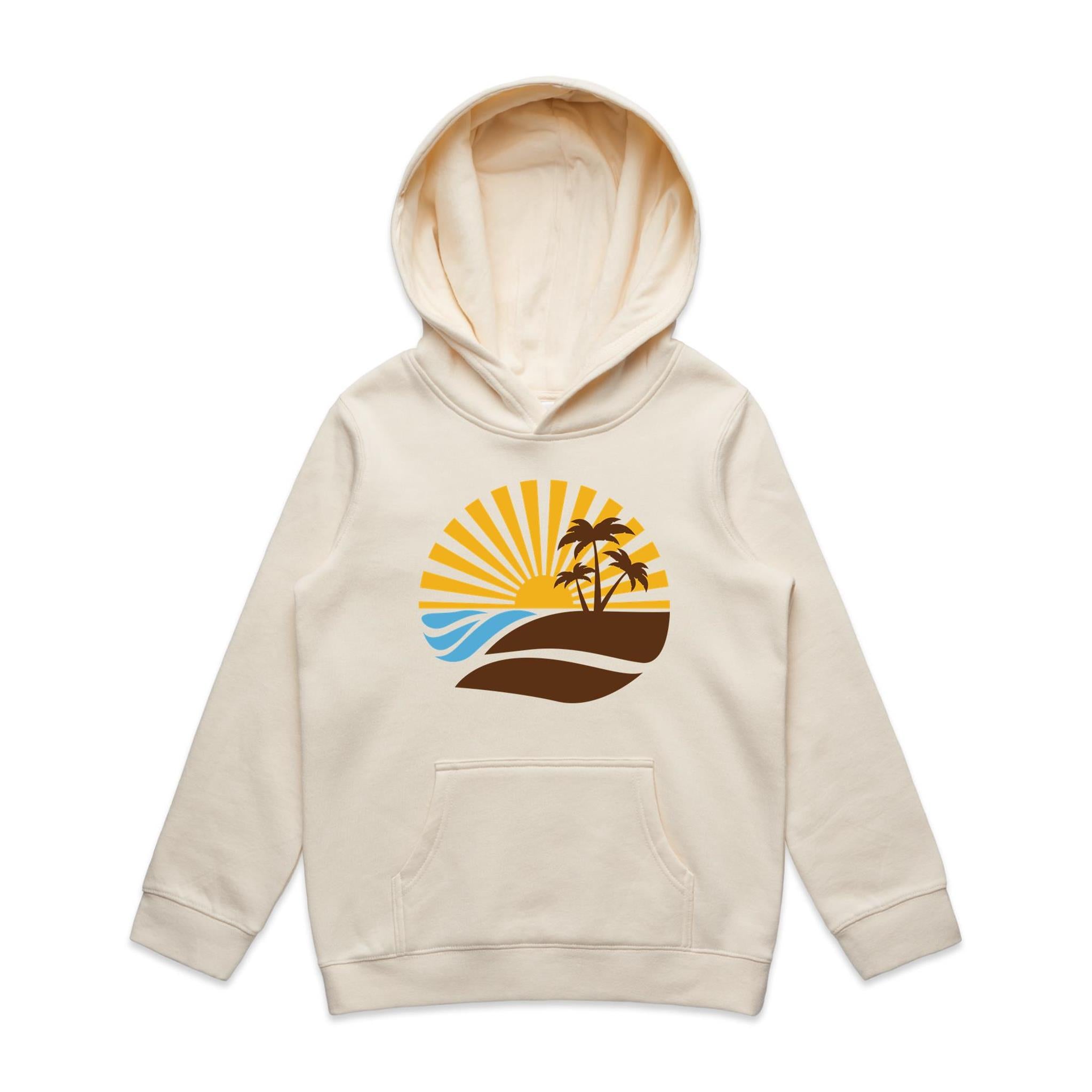 Vintage Surf - Kids Hoodie Ecru Kids Hoodie Printed In Australia
