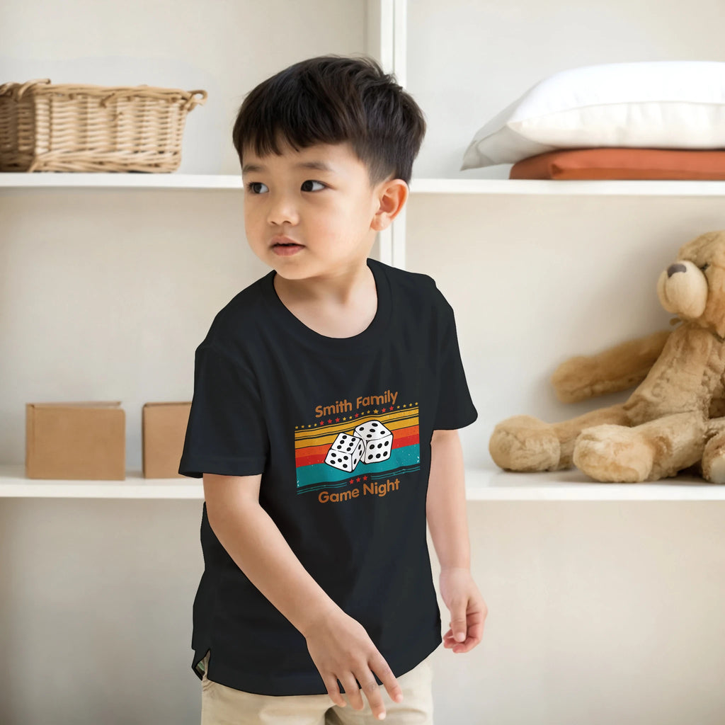 Personalised - Dice, Family Games Night - Classic Kids Crewneck T-shirt | Gildan® 5000B Personalised Kids T-shirt customise Games Globally Fulfilled personalise