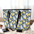 Lemon Seagull PU Leather Tote Bag Large Leather Tote Bag-Large animal Printed Offshore