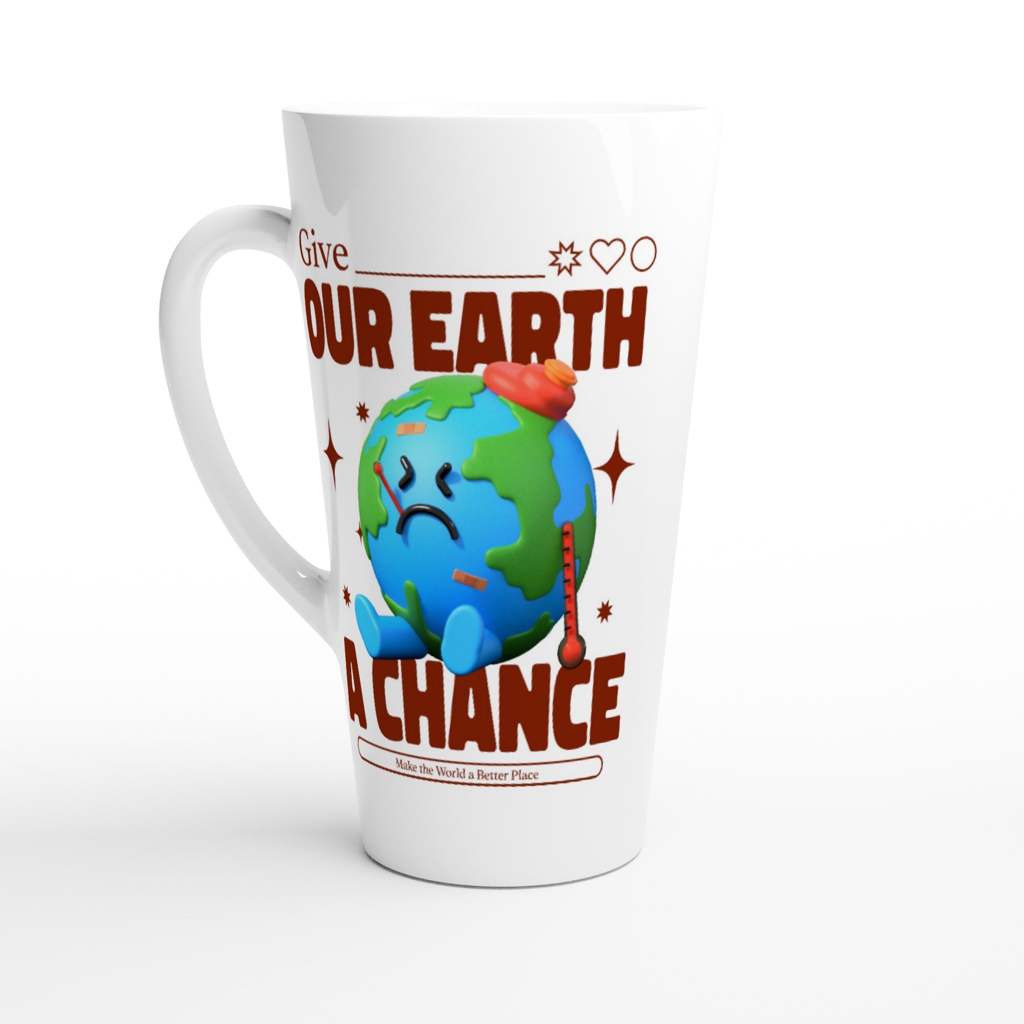 Give Our Earth A Chance - White Latte 17oz Ceramic Mug Default Title Latte Mug Environment Globally Fulfilled