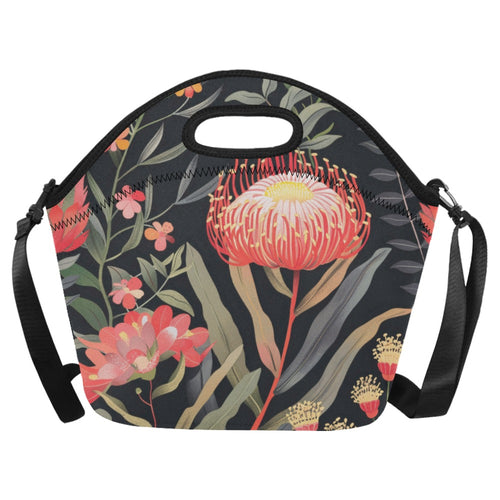 Australian Waratah Flower - Neoprene Lunch Bag One Size Neoprene Lunch Bag Printed Offshore