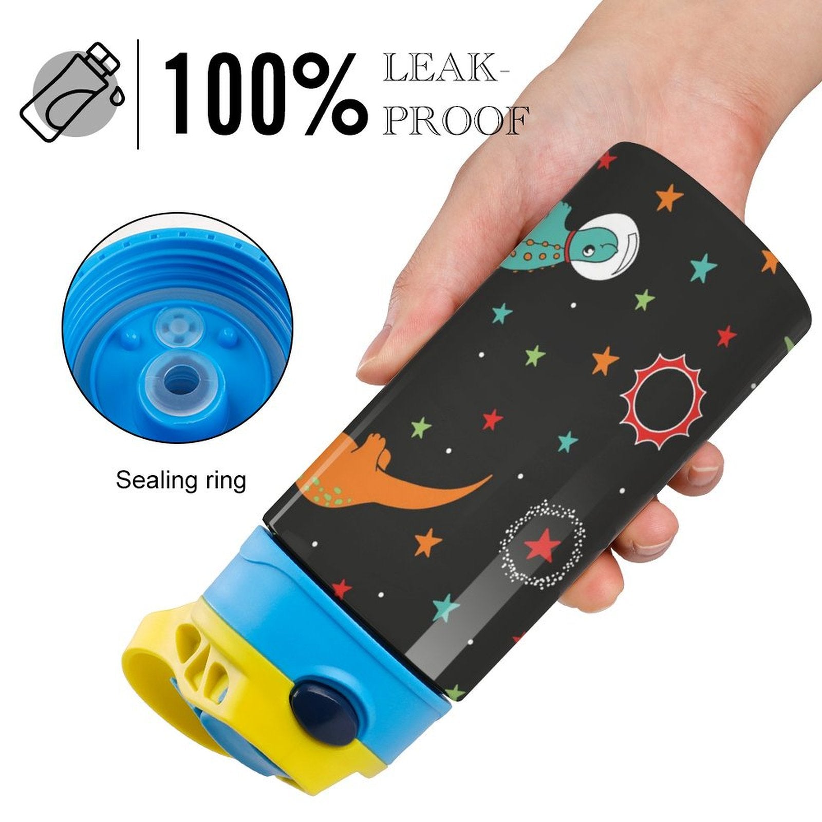 Astronaut Dinosaurs - Little Kids Water Bottle Little Kids Water Bottle animal Printed Offshore Space