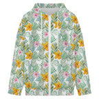 Tropical Flowers And Leaves Women's Full-Zip Hoodie