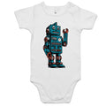 Robot - Baby Bodysuit White Baby Bodysuit Printed In Australia