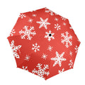 Red Snowflakes, Christmas - Semi-Automatic Foldable Umbrella (Model U12) One Size Semi-Automatic Foldable Umbrella (U12)