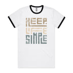 Keep Life Simple - Staple Ringer Tee White Black Ringer T-Shirt Positivity Printed In Australia