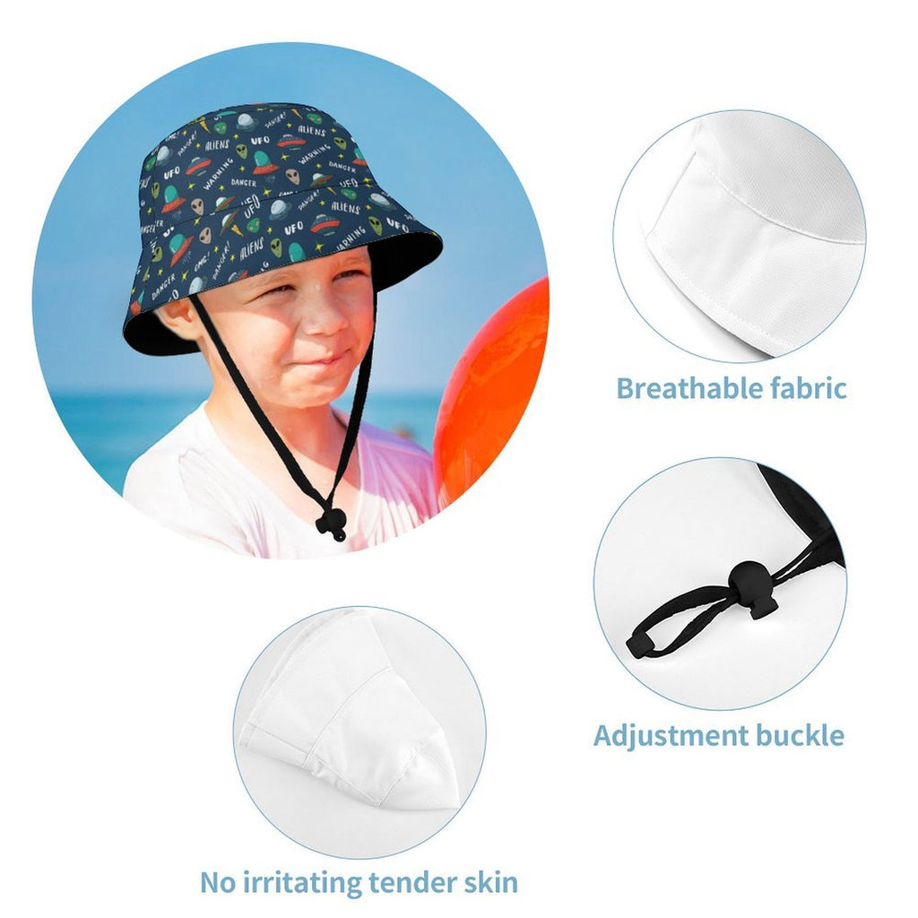 UFO's And Aliens Kids Bucket Hat Kids Bucket Hat Printed Offshore Sci Fi
