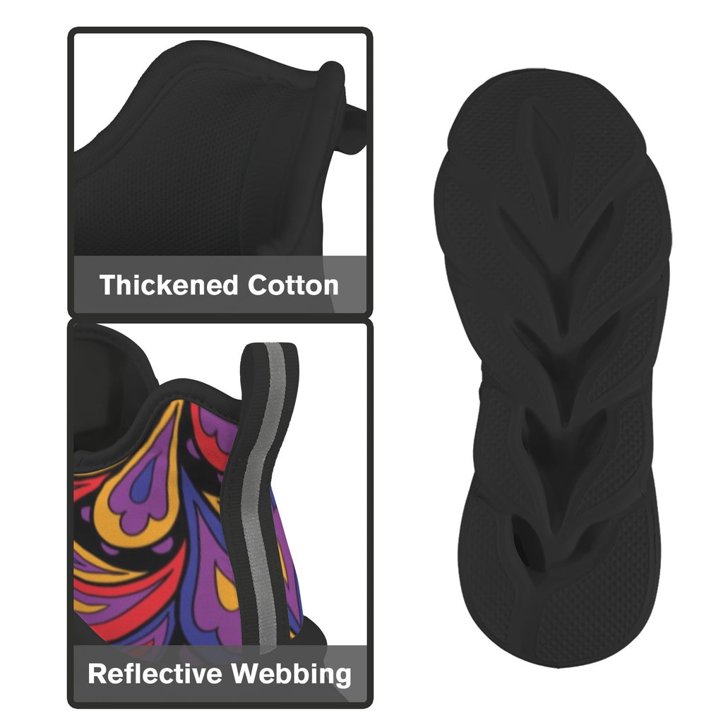 Paisley On Black Women's Twisted Sole Sneakers