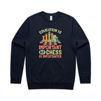 Chess And Education - AS Colour Stencil Crew Sweatshirt Navy Sweatshirt Chess Games Printed In Australia