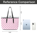 Cat Doughnuts PU Leather Tote Bag Large Leather Tote Bag-Large animal Food Printed Offshore