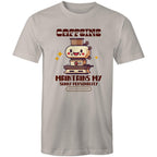 Caffeine Maintains My Sunny Personality - Mens T-Shirt Light Grey Mens T-shirt Coffee Printed In Australia