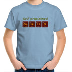 Self Proclaimed Genius, Periodic Table - Kids Youth T-Shirt Carolina Blue Kids Youth T-shirt Printed In Australia Science