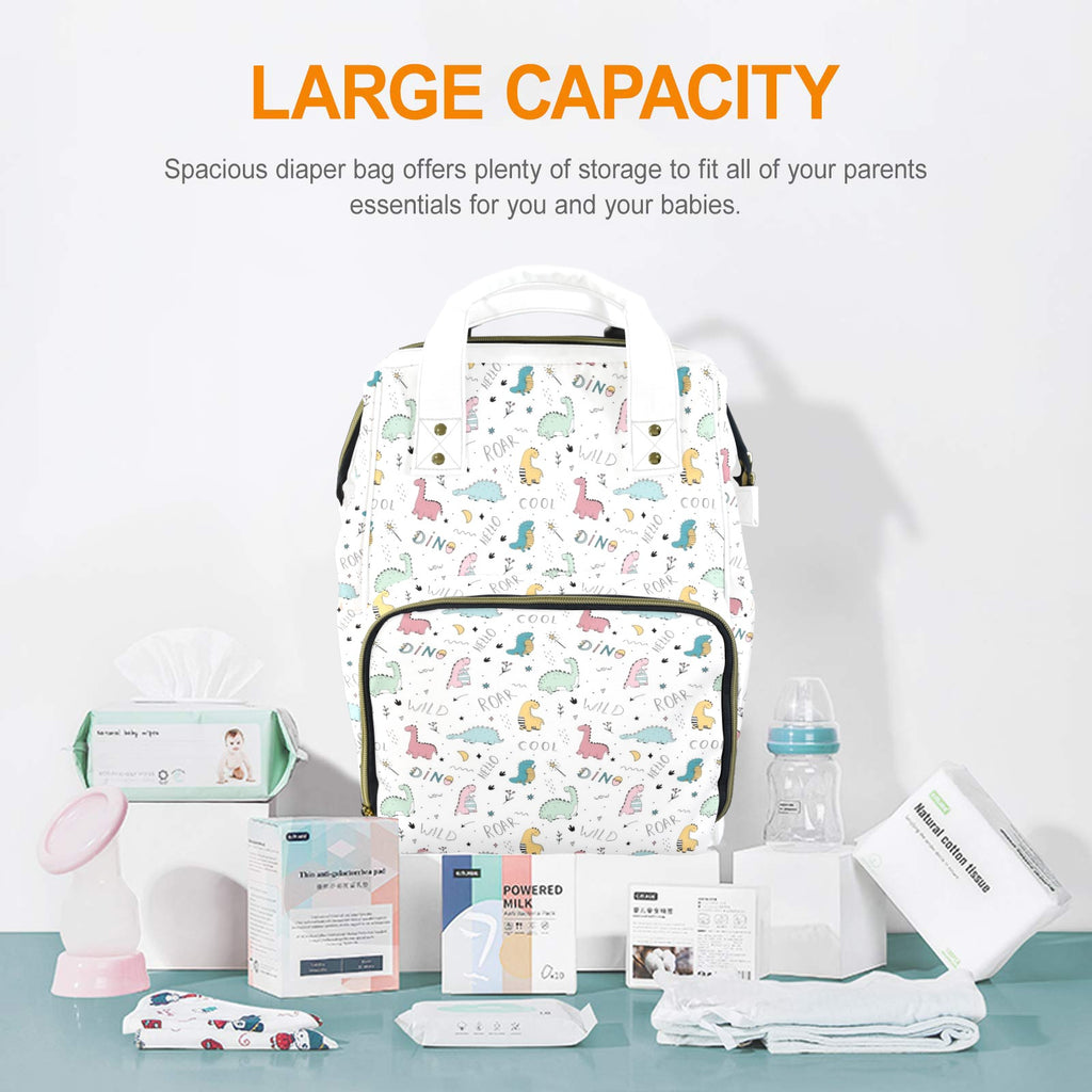 Quirky Dinosaurs Multi-Function Backpack, Nappy / Diaper Bag Multi-function Backpack, Nappy / Diaper Bag animal Printed Offshore