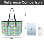 Summer Surf PU Leather Tote Bag Large Leather Tote Bag-Large Printed Offshore Summer Surf