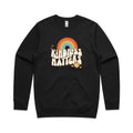 Kindness Matters AS Colour Stencil Crew Sweatshirt Unisex Black Sweatshirt Kindness Printed In Australia Retro