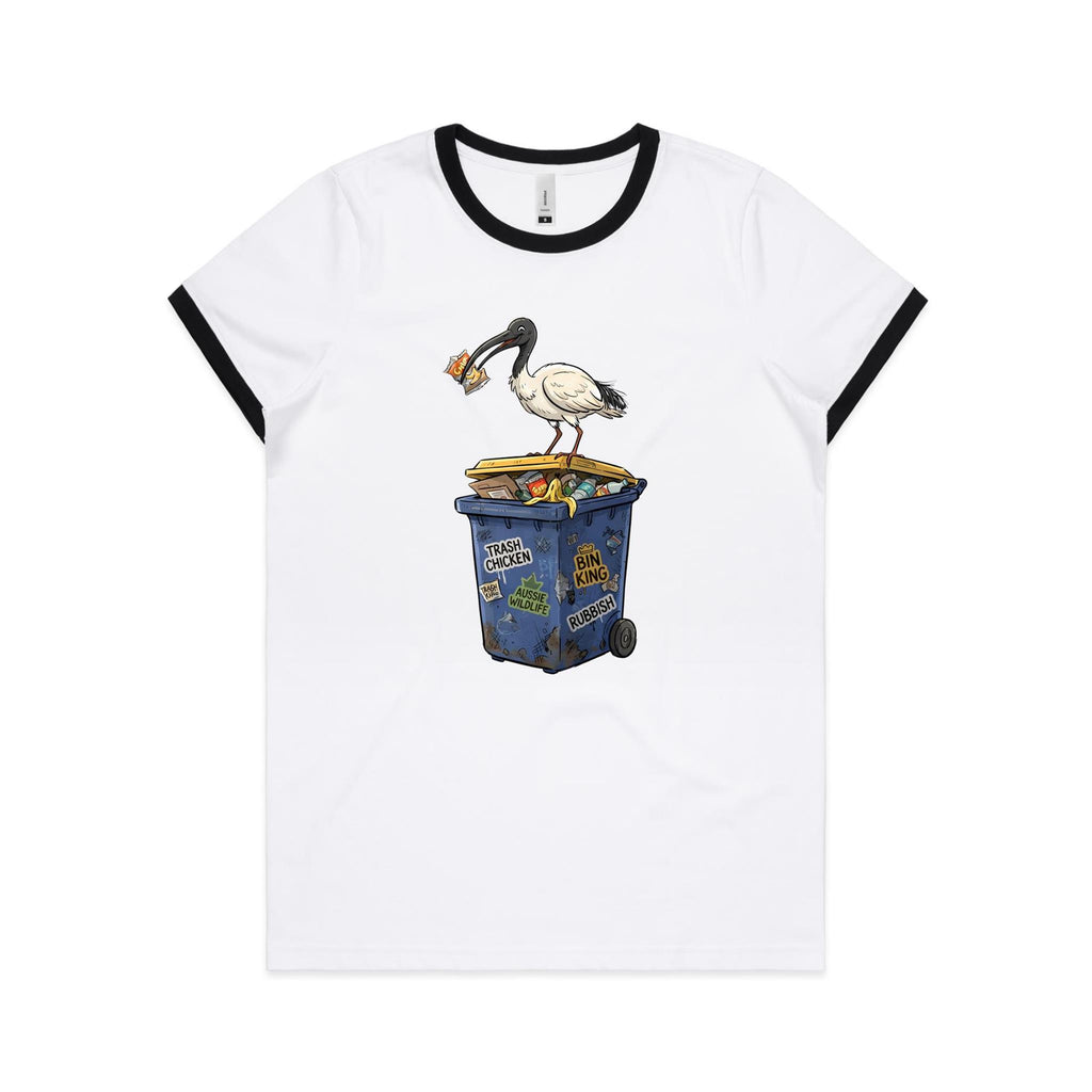 Bin Chicken Australian Ibis AS Colour Women's Ringer Tee