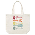 Retro Guitars Shoulder Canvas Tote Bag Default Title Large Tote Bag Music Printed In Australia