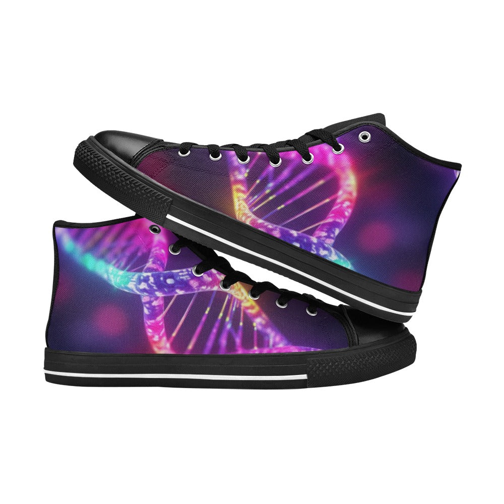 DNA Glow - Kids High Top Canvas Shoes