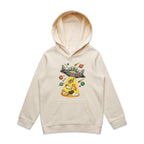UFO Cat Abduction Kid's AS Colour Hoodie Ecru Kids Hoodie animal Printed In Australia Sci Fi