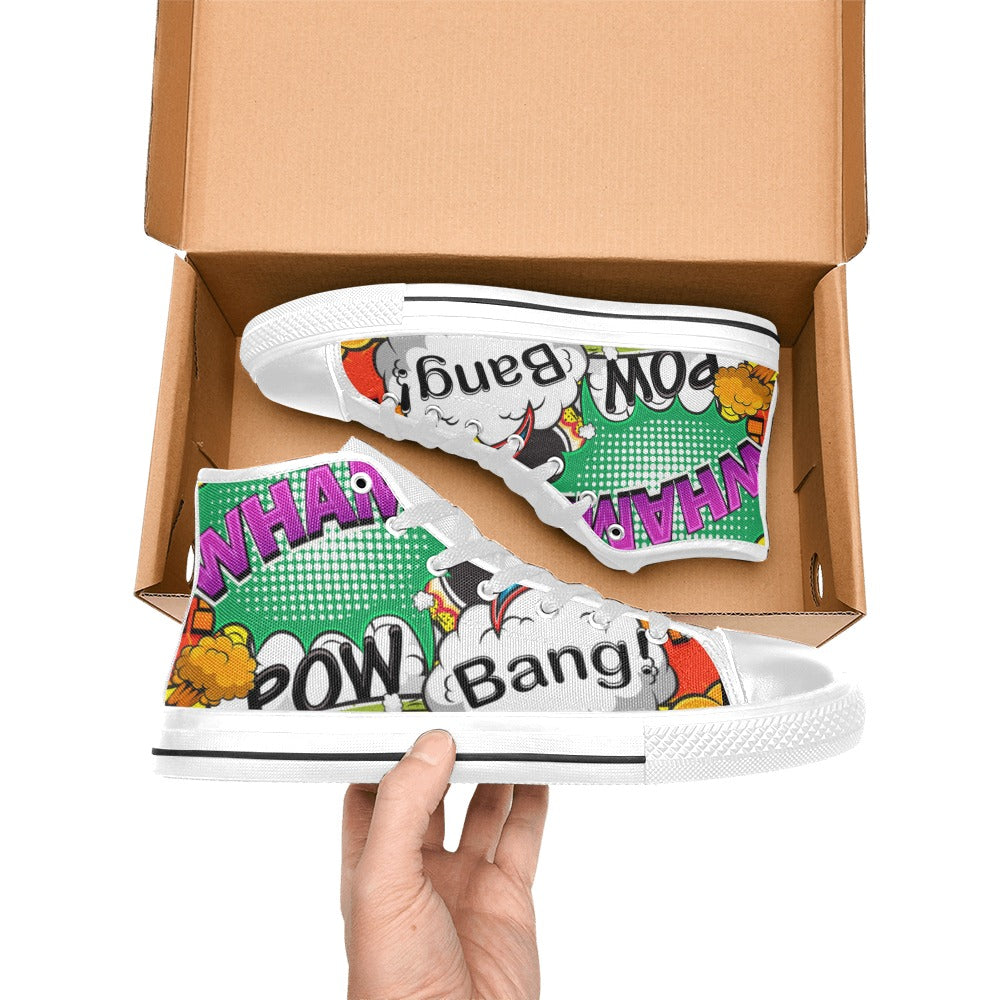 Comic Book 2 - Men's High Top Canvas Shoes