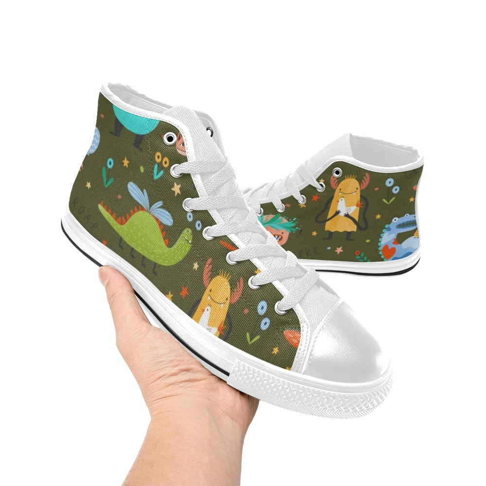 Monsters - Kids High Top Canvas Shoes