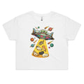 Alien Cat Abduction Women's AS Colour Crop Tee