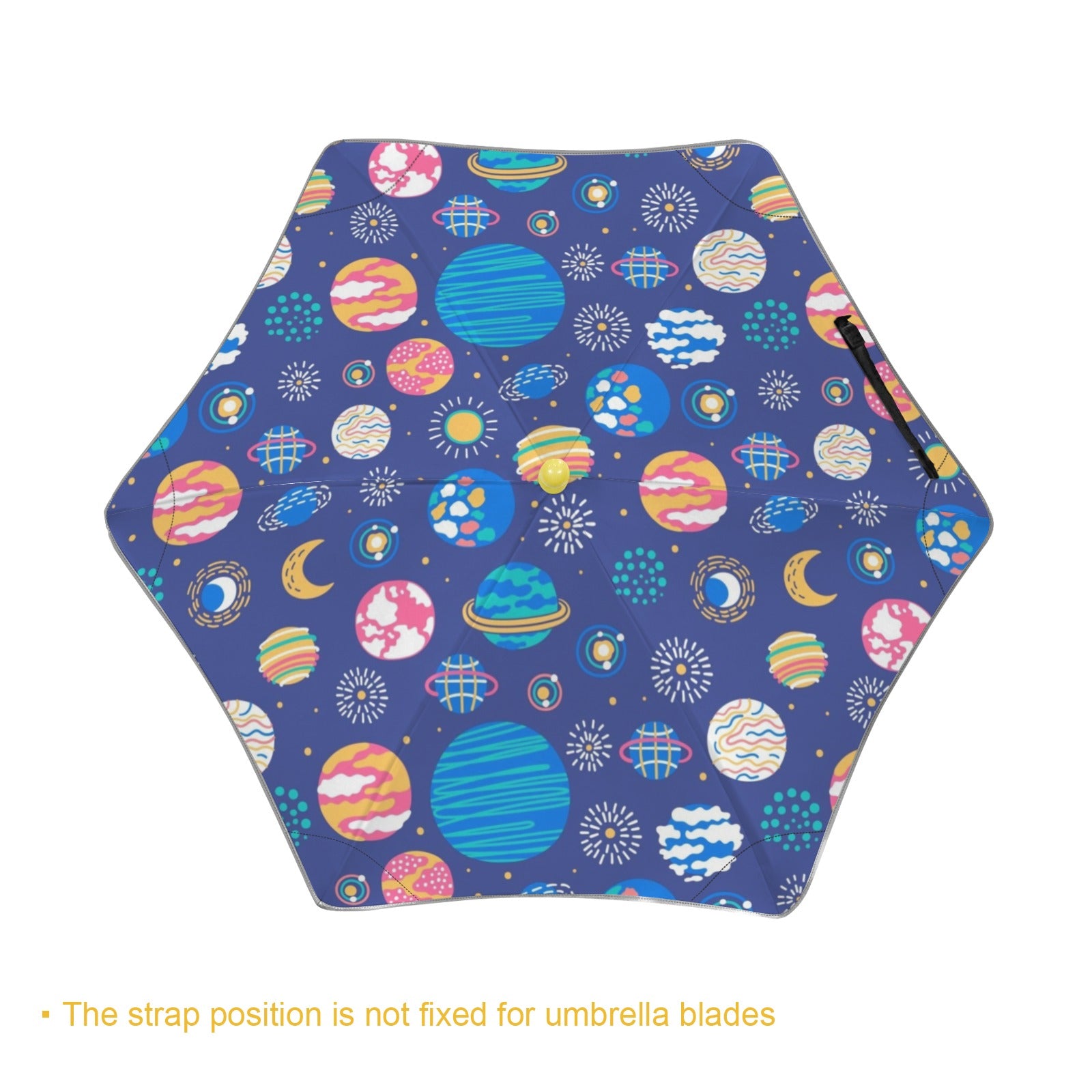 Planets On Blue Kids Safe Round Corner Umbrella