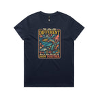 We Are All Different, But We All Swim Together Women's AS Colour T-shirt Midnight Blue Womens T-shirt animal Ocean Positivity Printed In Australia