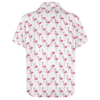 Flamingos Women's Collared Pocketless Short Sleeve Shirt