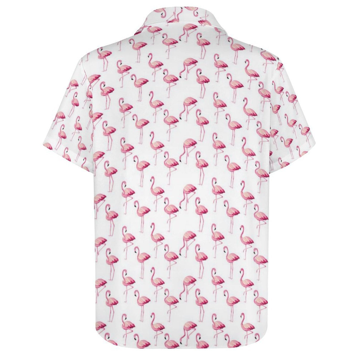 Flamingos Women's Collared Pocketless Short Sleeve Shirt