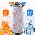 Axolotl Love 20oz Mobile Tumbler with Lid (Black Lock) 20oz Travel Mug animal Printed Offshore