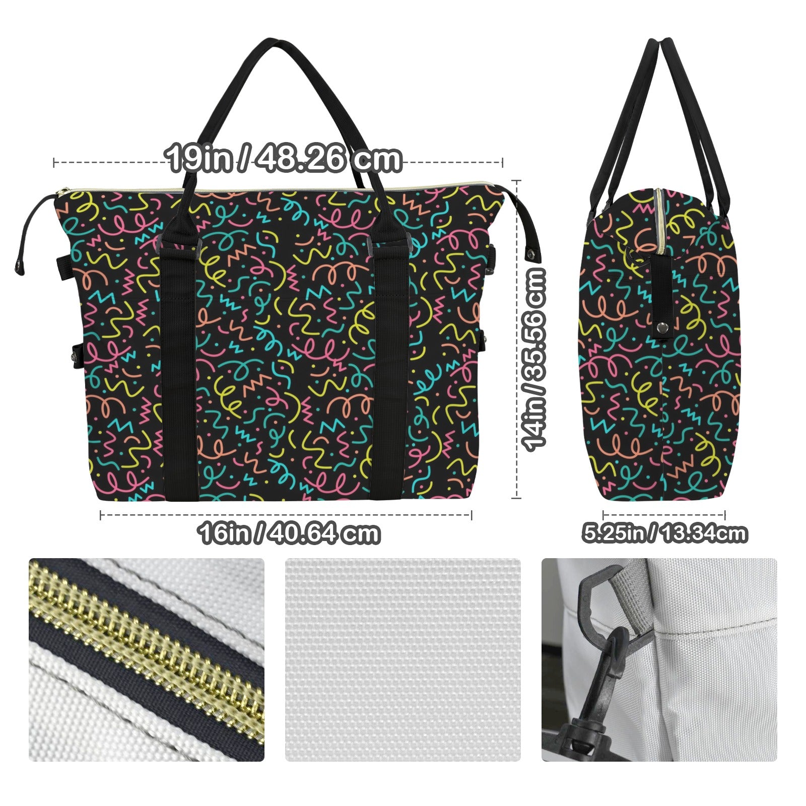 Squiggle Time Duffle Bag-Simple (Model 1715) Duffle Bag-Simple (1715)