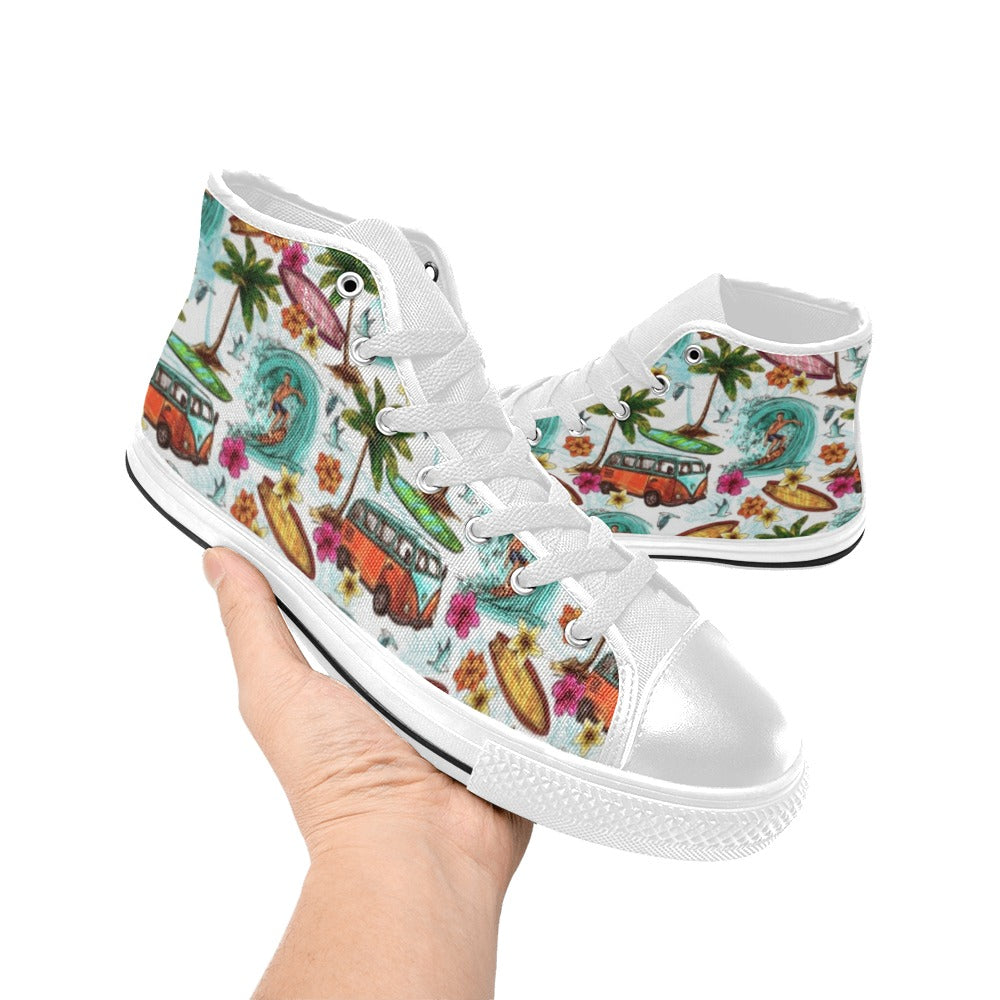 Surfing Safari Kids High Top Canvas Shoes Kids High Top Canvas Shoes Printed Offshore Surf