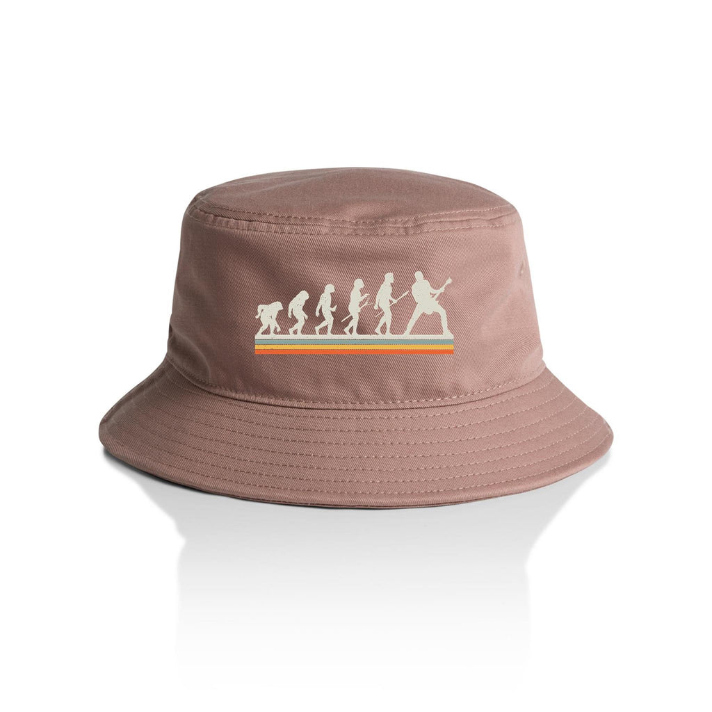 Guitarist Evolution - AS Colour Bucket Hat Hazy Pink One Size As Colour Bucket Hat Music Printed In Australia