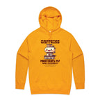 Caffeine Maintains My Sunny Personality - Mens Hoodie Gold Mens Hoodie Coffee Printed In Australia