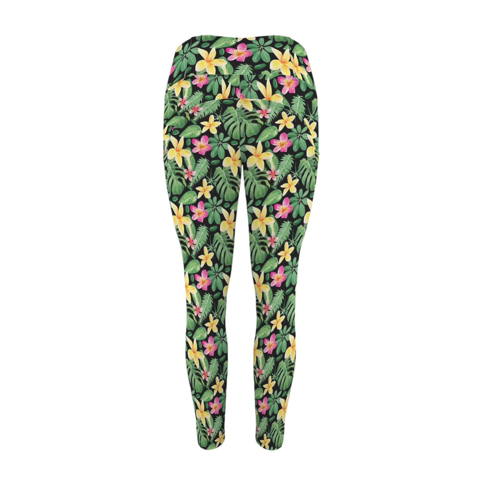 Frangipani - Women's High Waist Pockets Yoga Leggings