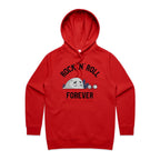 Rock And Roll Forever - Womens Hoodie Red Womens 2XL Womens Hoodie Music Printed In Australia