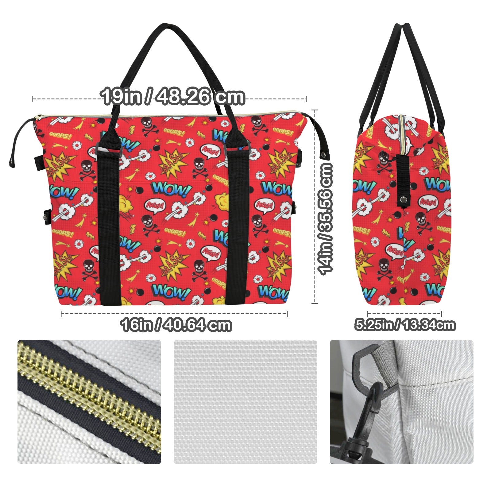 Comic Book Red Duffle Bag-Simple (Model 1715) Duffle Bag-Simple (1715)