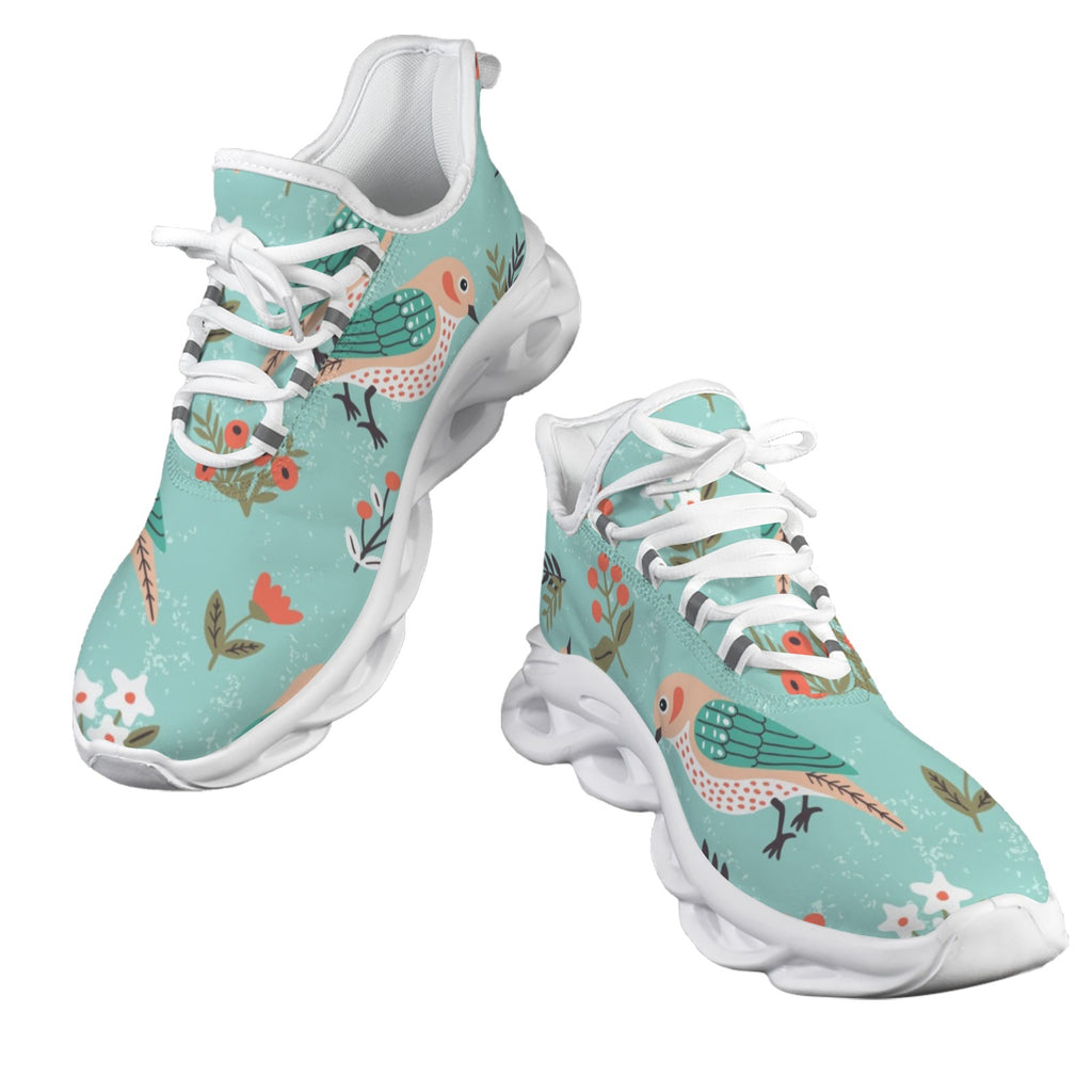 Birds On Blue Women's Twisted Sole Sneakers