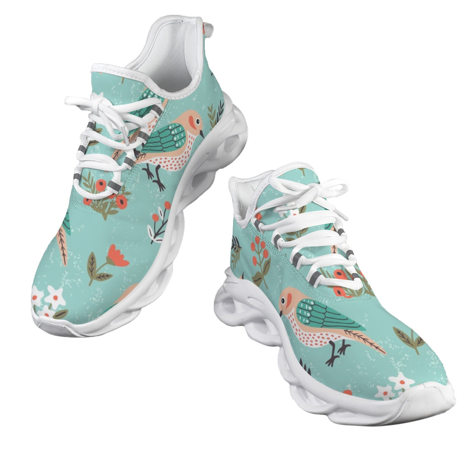 Birds On Blue Women's Twisted Sole Sneakers