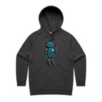 Robot - Womens Hoodie Coal Womens Hoodie Printed In Australia Sci Fi
