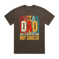 Guitar Dad AS Colour Heavy Faded Tee Unisex Faded brown Heavy Faded T-shirt Dad Music Printed In Australia